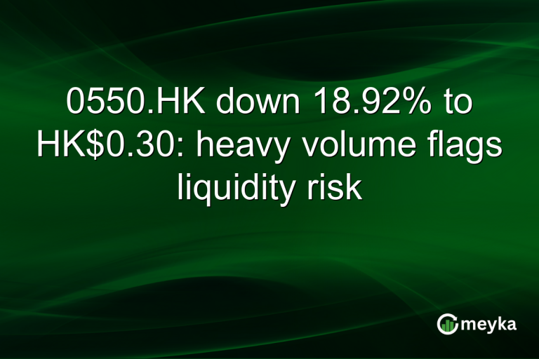 0550.HK down 18.92% to HK$0.30: heavy volume flags liquidity risk