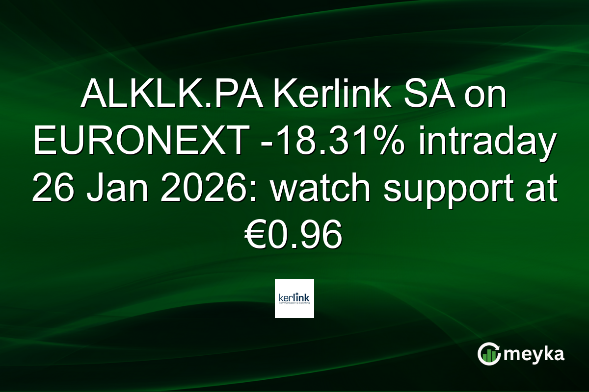 ALKLK.PA Kerlink SA on EURONEXT -18.31% intraday 26 Jan 2026: watch support at €0.96