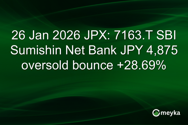 26 Jan 2026 JPX: 7163.T SBI Sumishin Net Bank JPY 4,875 oversold bounce +28.69%