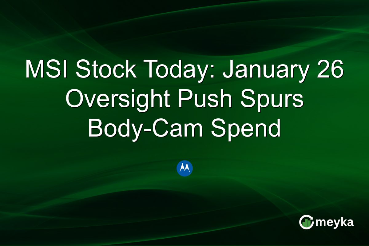 MSI Stock Today: January 26 Oversight Push Spurs Body-Cam Spend