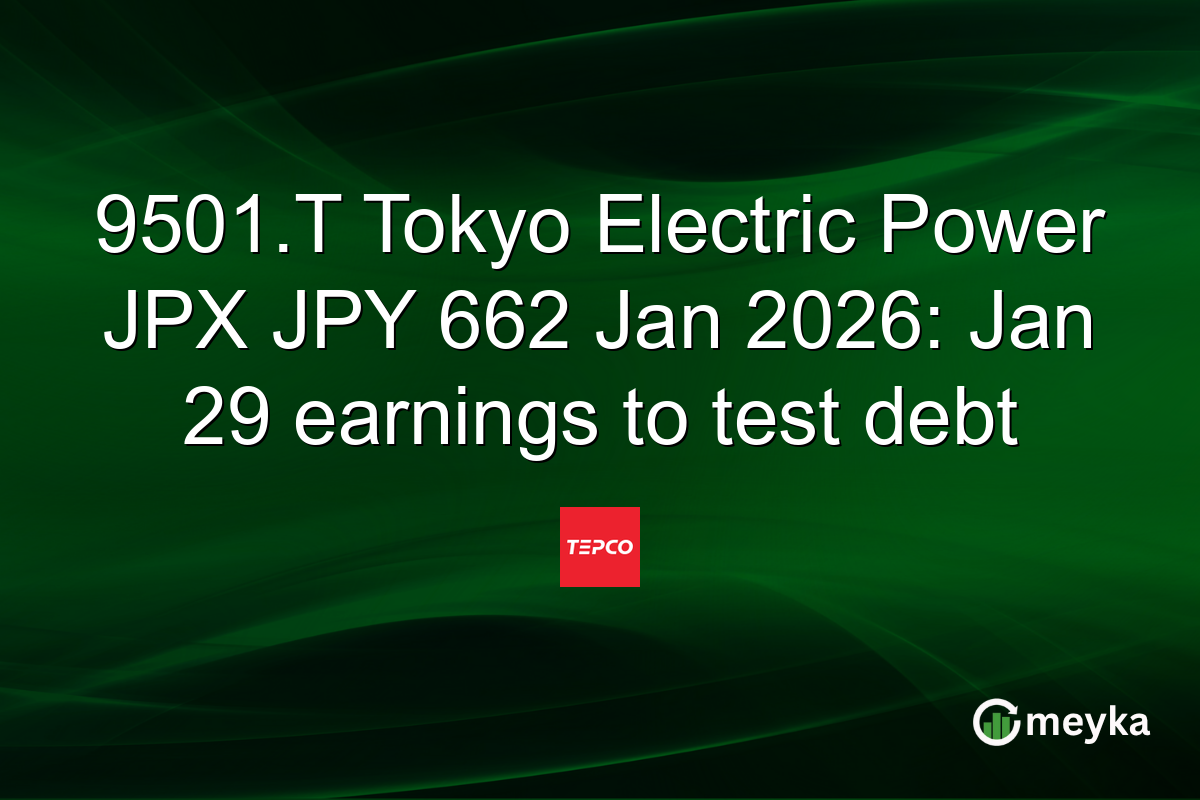 9501.T Tokyo Electric Power JPX JPY 662 Jan 2026: Jan 29 earnings to test debt
