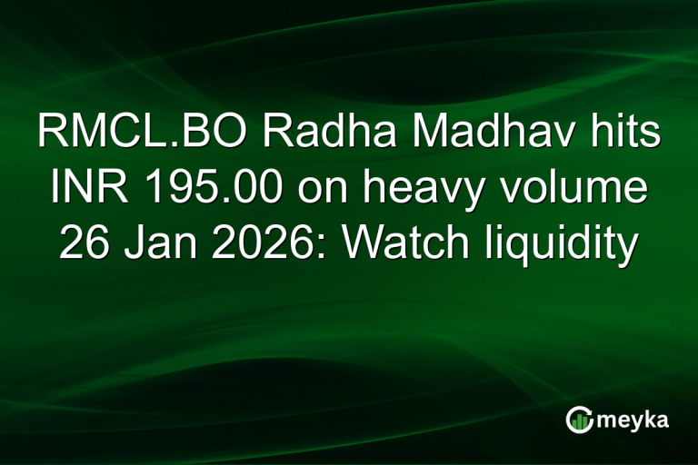 RMCL.BO Radha Madhav hits INR 195.00 on heavy volume 26 Jan 2026: Watch liquidity