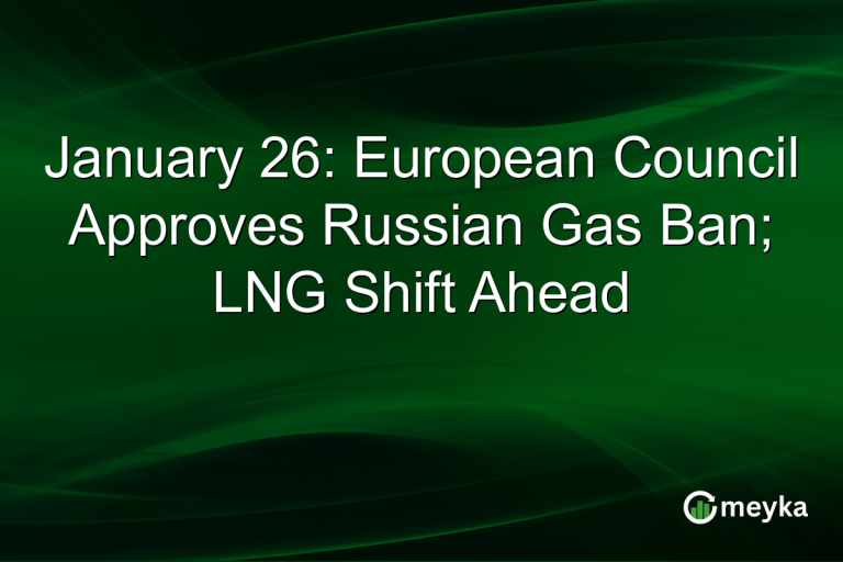 January 26: European Council Approves Russian Gas Ban; LNG Shift Ahead