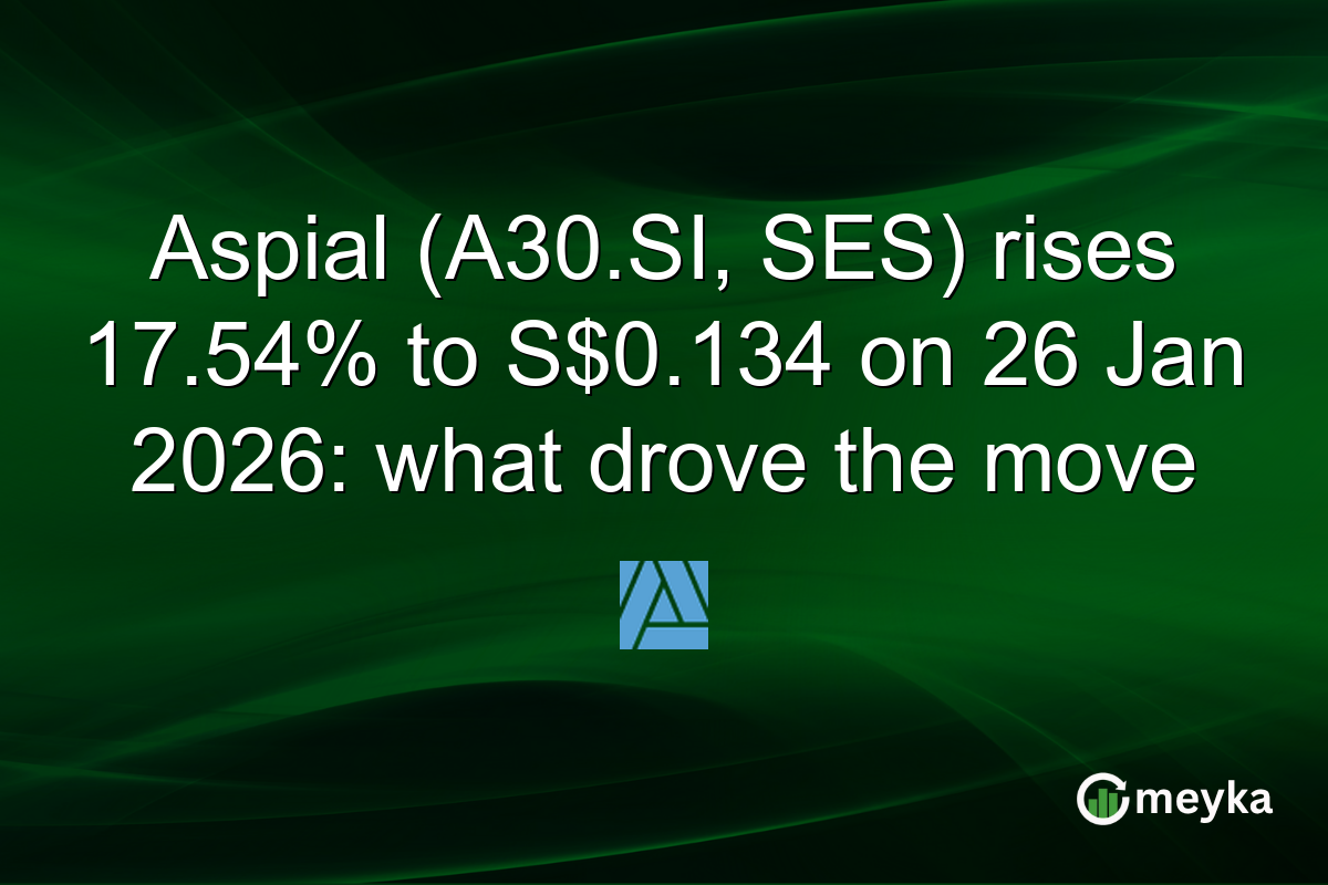 Aspial (A30.SI, SES) rises 17.54% to S$0.134 on 26 Jan 2026: what drove the move