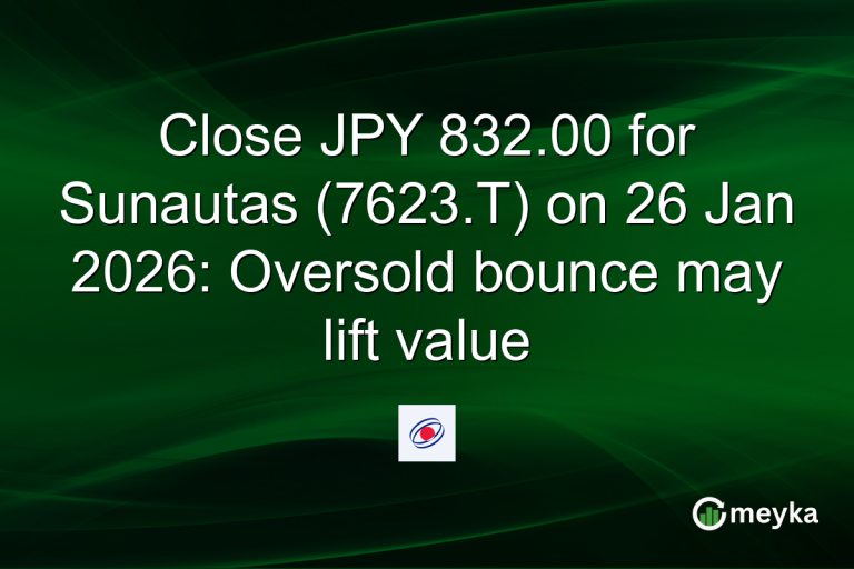 Close JPY 832.00 for Sunautas (7623.T) on 26 Jan 2026: Oversold bounce may lift value