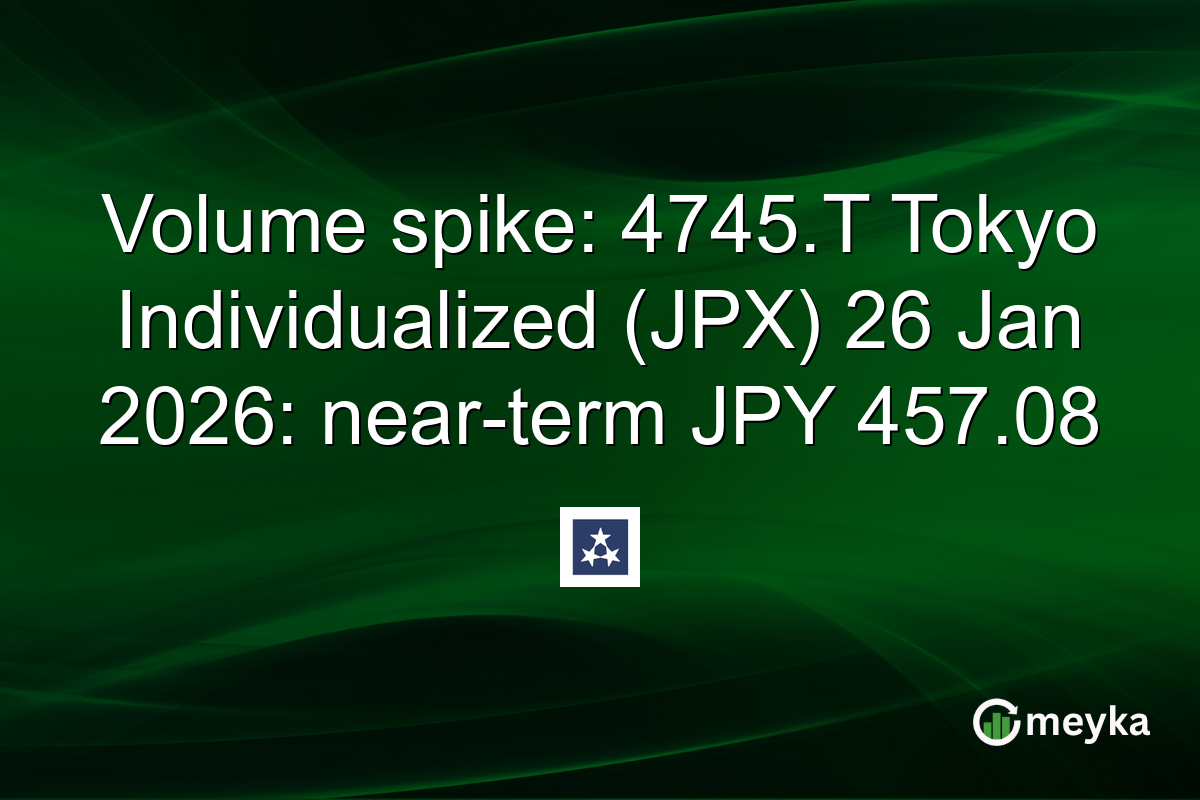Volume spike: 4745.T Tokyo Individualized (JPX) 26 Jan 2026: near-term JPY 457.08