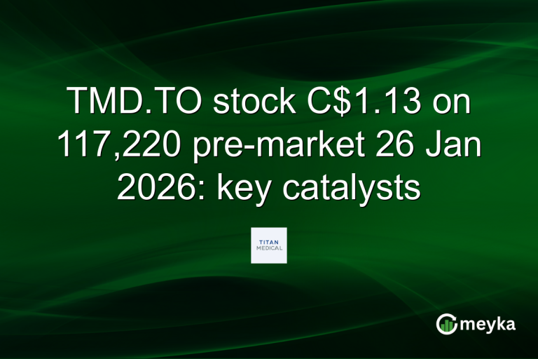TMD.TO stock C$1.13 on 117,220 pre-market 26 Jan 2026: key catalysts