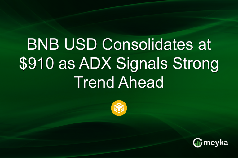 BNB USD Consolidates at $910 as ADX Signals Strong Trend Ahead