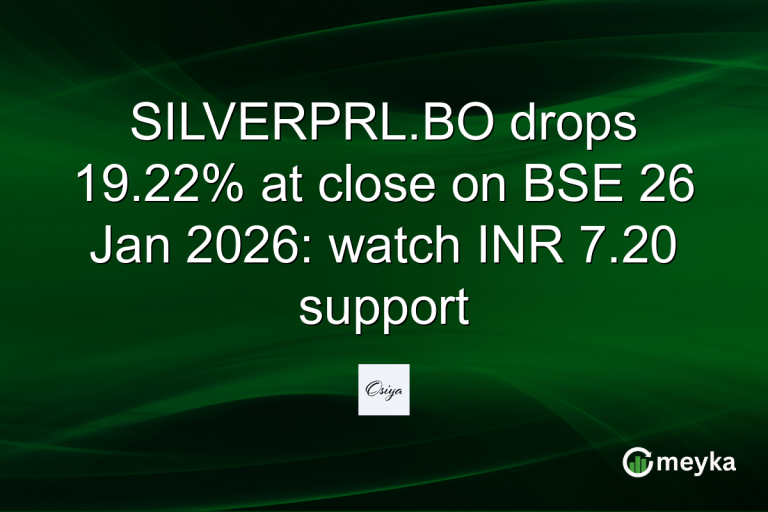 SILVERPRL.BO drops 19.22% at close on BSE 26 Jan 2026: watch INR 7.20 support