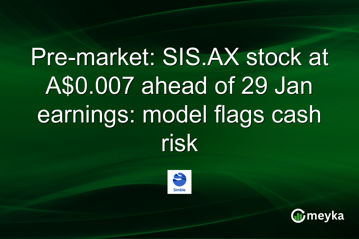 Pre-market: SIS.AX stock at A$0.007 ahead of 29 Jan earnings: model flags cash risk