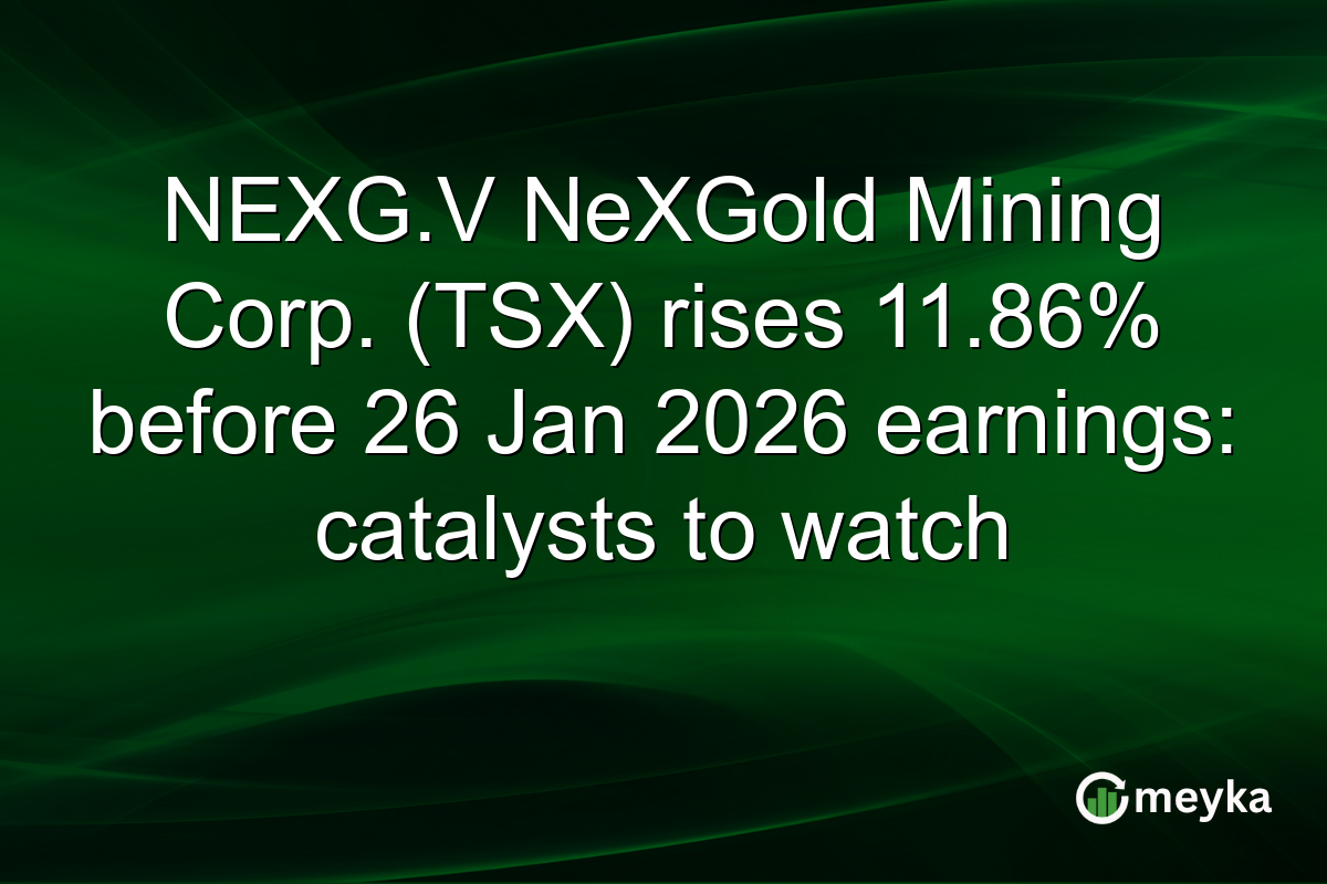 NEXG.V NeXGold Mining Corp. (TSX) rises 11.86% before 26 Jan 2026 earnings: catalysts to watch