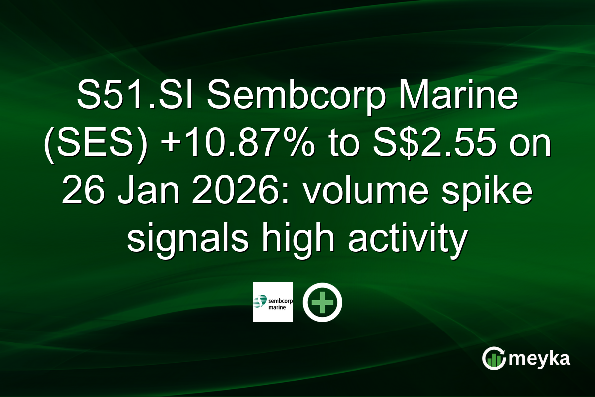 S51.SI Sembcorp Marine (SES) +10.87% to S$2.55 on 26 Jan 2026: volume spike signals high activity