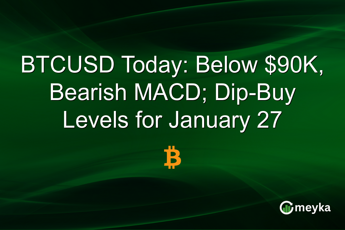BTCUSD Today: Below $90K, Bearish MACD; Dip-Buy Levels for January 27