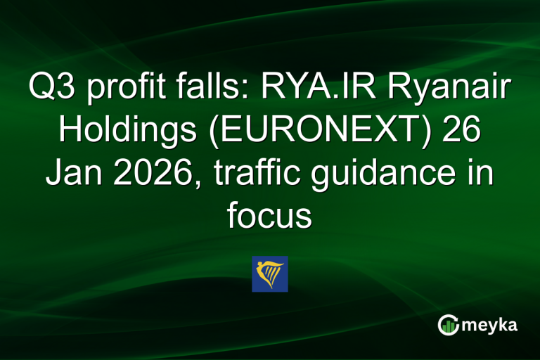 Q3 profit falls: RYA.IR Ryanair Holdings (EURONEXT) 26 Jan 2026, traffic guidance in focus