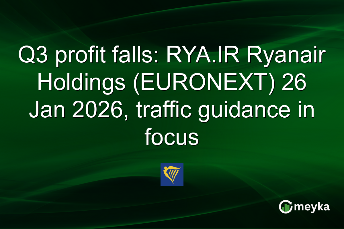 Q3 profit falls: RYA.IR Ryanair Holdings (EURONEXT) 26 Jan 2026, traffic guidance in focus