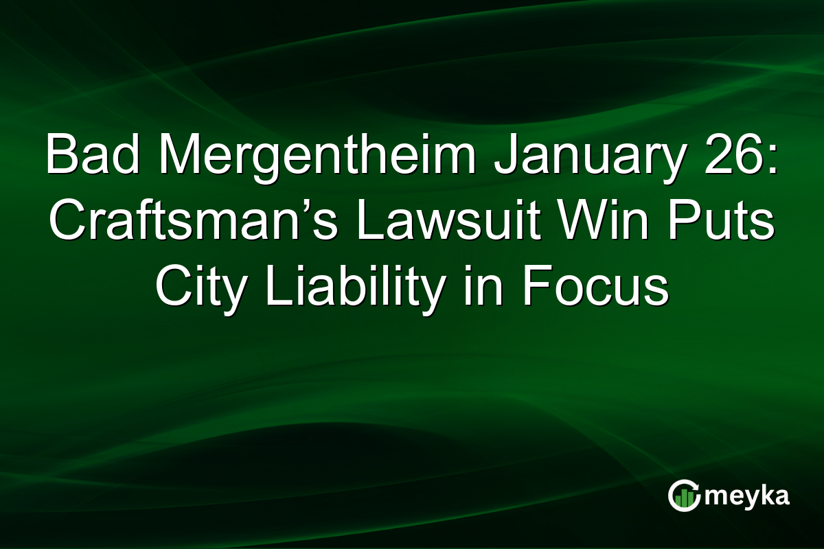 Bad Mergentheim January 26: Craftsman’s Lawsuit Win Puts City Liability in Focus