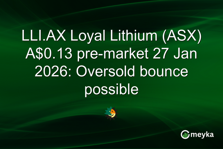LLI.AX Loyal Lithium (ASX) A$0.13 pre-market 27 Jan 2026: Oversold bounce possible