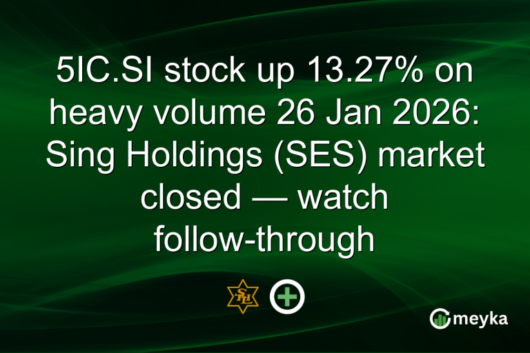 5IC.SI stock up 13.27% on heavy volume 26 Jan 2026: Sing Holdings (SES) market closed — watch follow-through