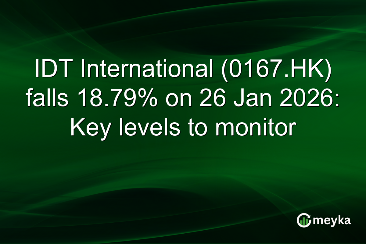 IDT International (0167.HK) falls 18.79% on 26 Jan 2026: Key levels to monitor