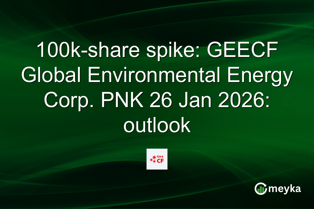 100k-share spike: GEECF Global Environmental Energy Corp. PNK 26 Jan 2026: outlook