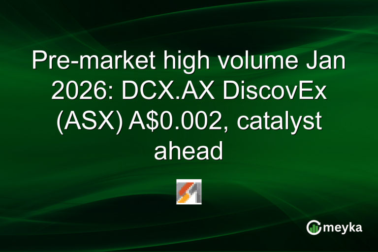 Pre-market high volume Jan 2026: DCX.AX DiscovEx (ASX) A$0.002, catalyst ahead