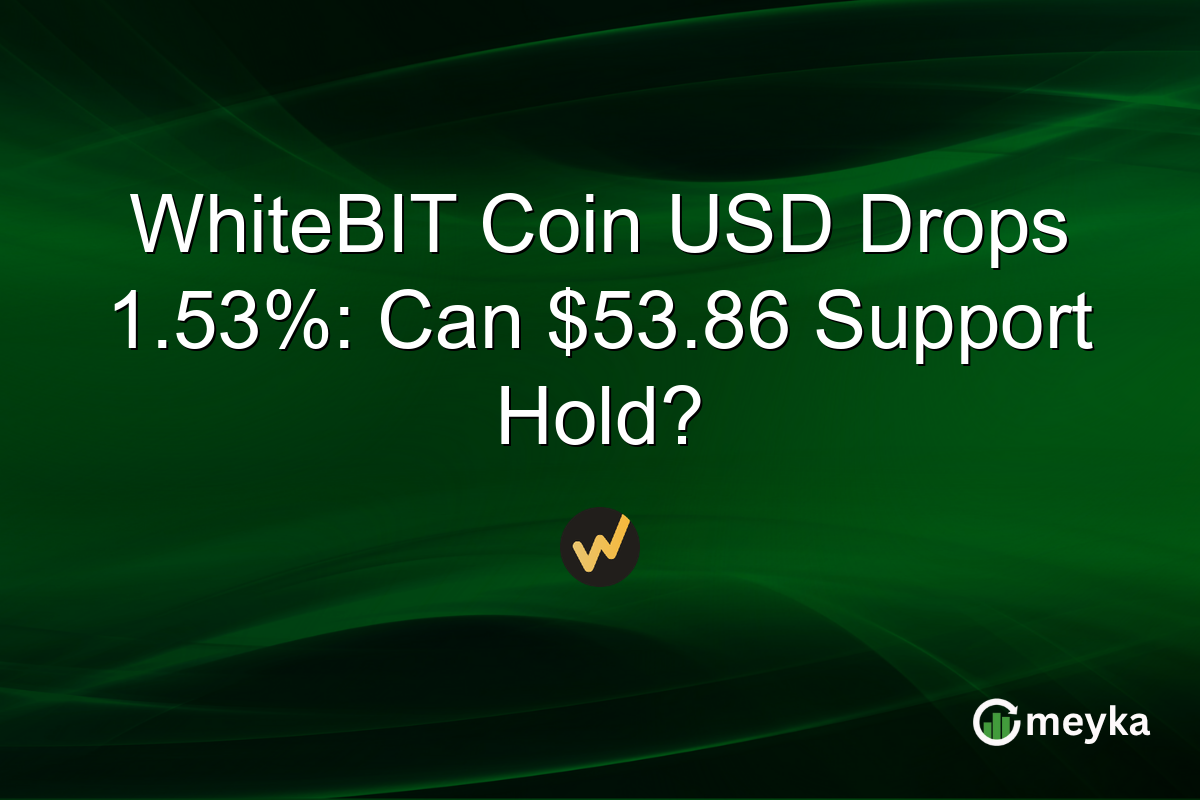 WhiteBIT Coin USD Drops 1.53%: Can $53.86 Support Hold?
