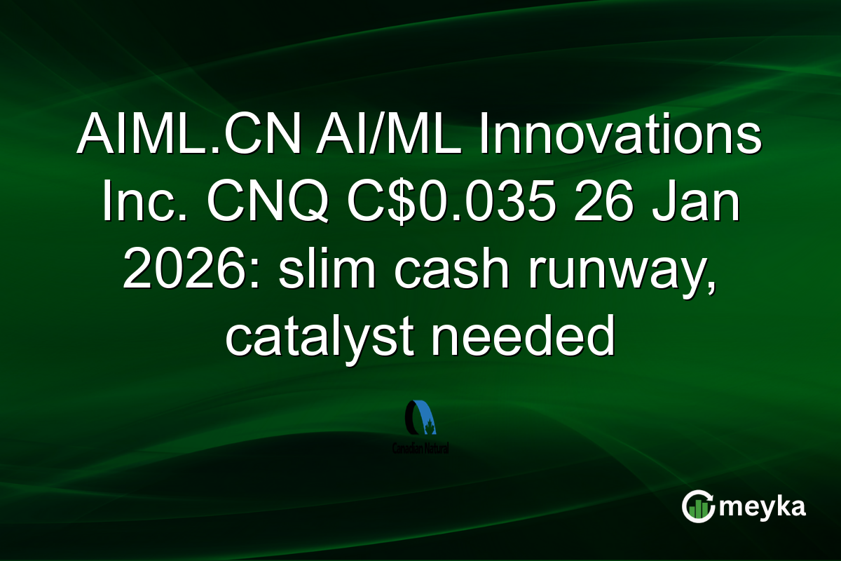 AIML.CN AI/ML Innovations Inc. CNQ C$0.035 26 Jan 2026: slim cash runway, catalyst needed