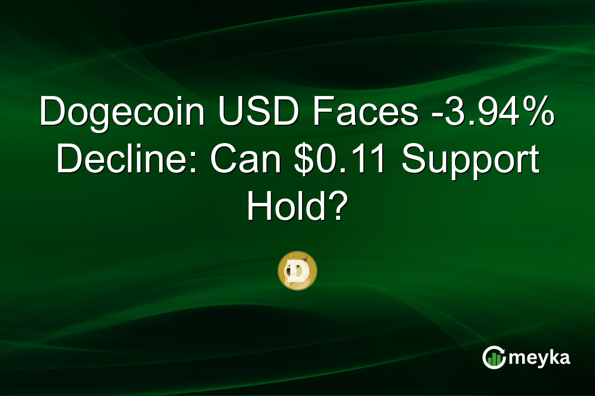 Dogecoin USD Faces -3.94% Decline: Can $0.11 Support Hold?