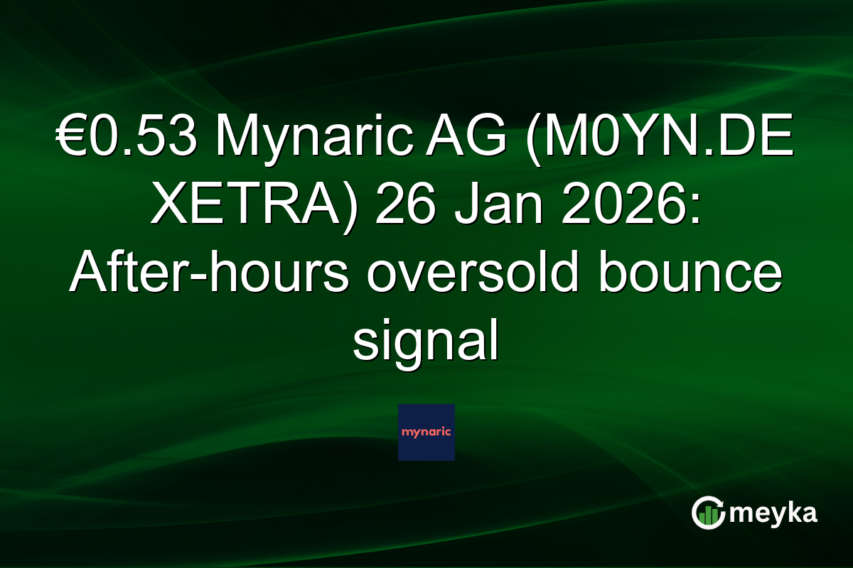 €0.53 Mynaric AG (M0YN.DE XETRA) 26 Jan 2026: After-hours oversold bounce signal