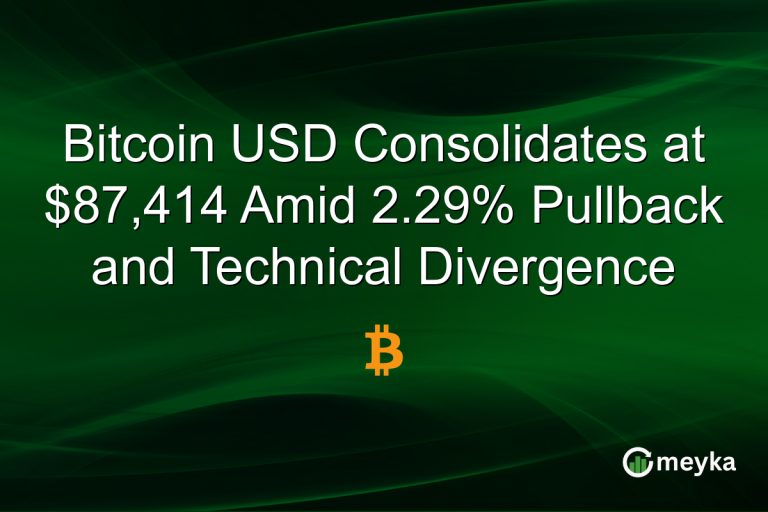 Bitcoin USD Consolidates at $87,414 Amid 2.29% Pullback and Technical Divergence
