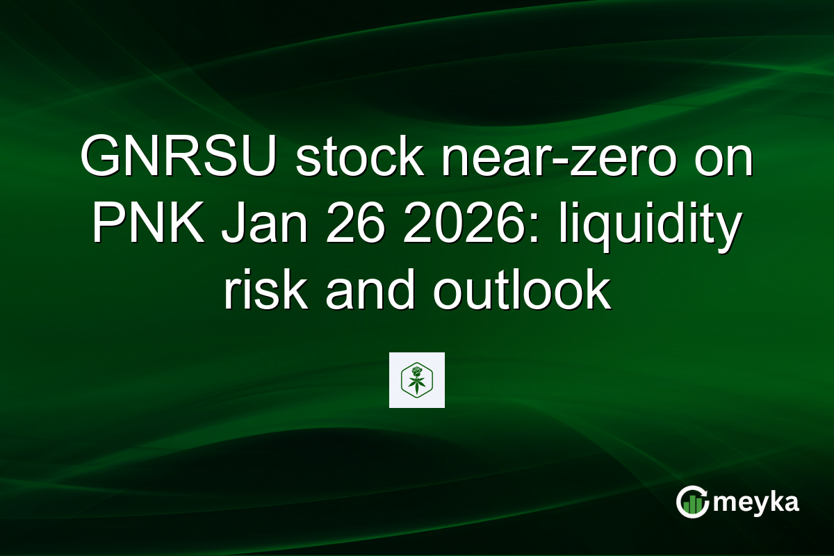 GNRSU stock near-zero on PNK Jan 26 2026: liquidity risk and outlook