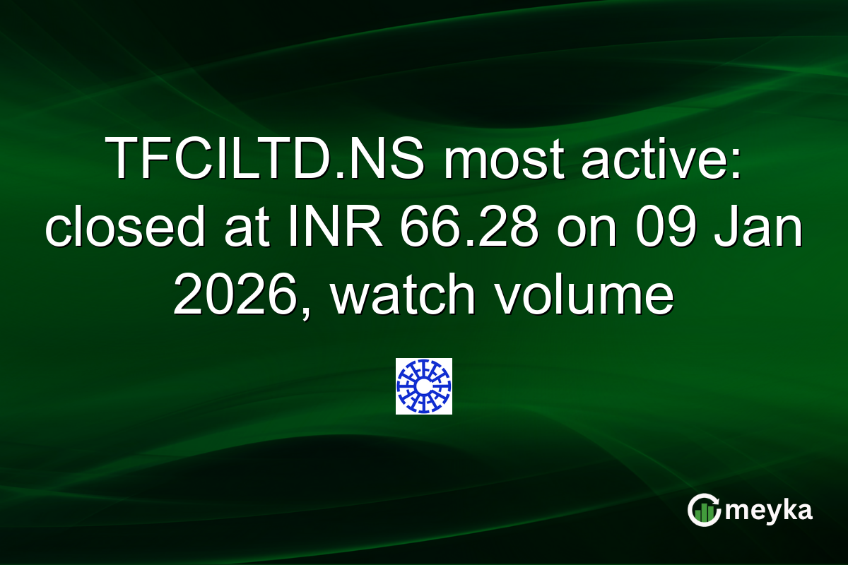 TFCILTD.NS most active: closed at INR 66.28 on 09 Jan 2026, watch volume