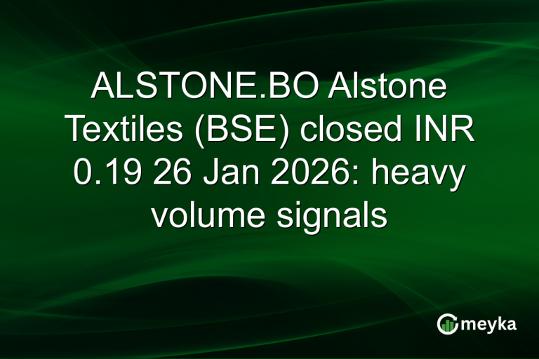 ALSTONE.BO Alstone Textiles (BSE) closed INR 0.19 26 Jan 2026: heavy volume signals
