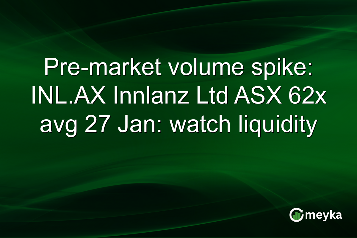 Pre-market volume spike: INL.AX Innlanz Ltd ASX 62x avg 27 Jan: watch liquidity