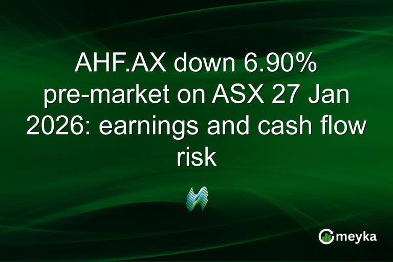 AHF.AX down 6.90% pre-market on ASX 27 Jan 2026: earnings and cash flow risk