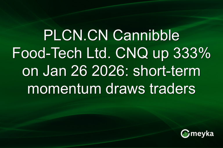 PLCN.CN Cannibble Food-Tech Ltd. CNQ up 333% on Jan 26 2026: short-term momentum draws traders