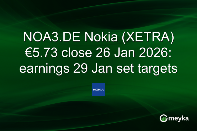 NOA3.DE Nokia (XETRA) €5.73 close 26 Jan 2026: earnings 29 Jan set targets
