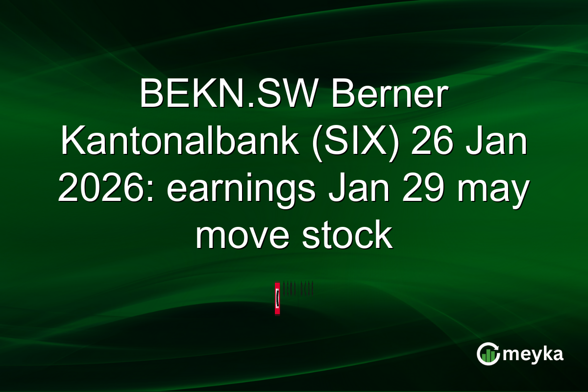 BEKN.SW Berner Kantonalbank (SIX) 26 Jan 2026: earnings Jan 29 may move stock