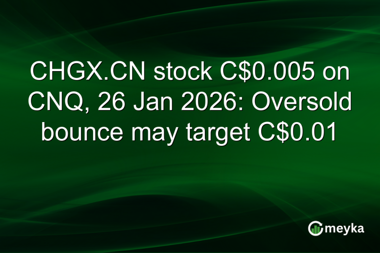 CHGX.CN stock C$0.005 on CNQ, 26 Jan 2026: Oversold bounce may target C$0.01