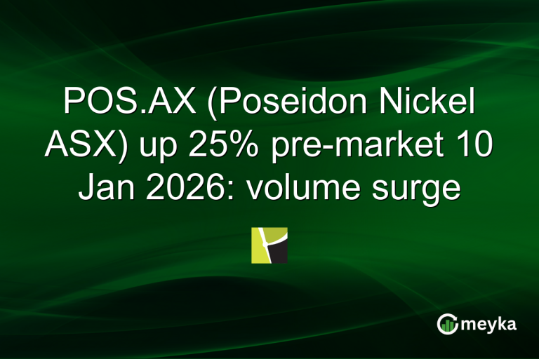 POS.AX (Poseidon Nickel ASX) up 25% pre-market 10 Jan 2026: volume surge