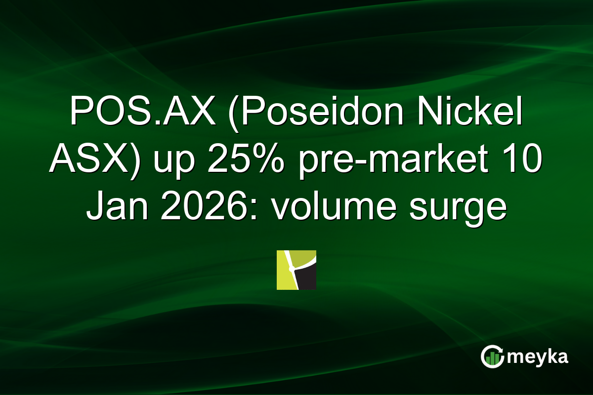 POS.AX (Poseidon Nickel ASX) up 25% pre-market 10 Jan 2026: volume surge