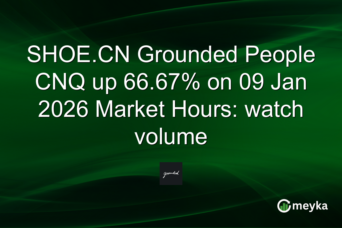 SHOE.CN Grounded People CNQ up 66.67% on 09 Jan 2026 Market Hours: watch volume