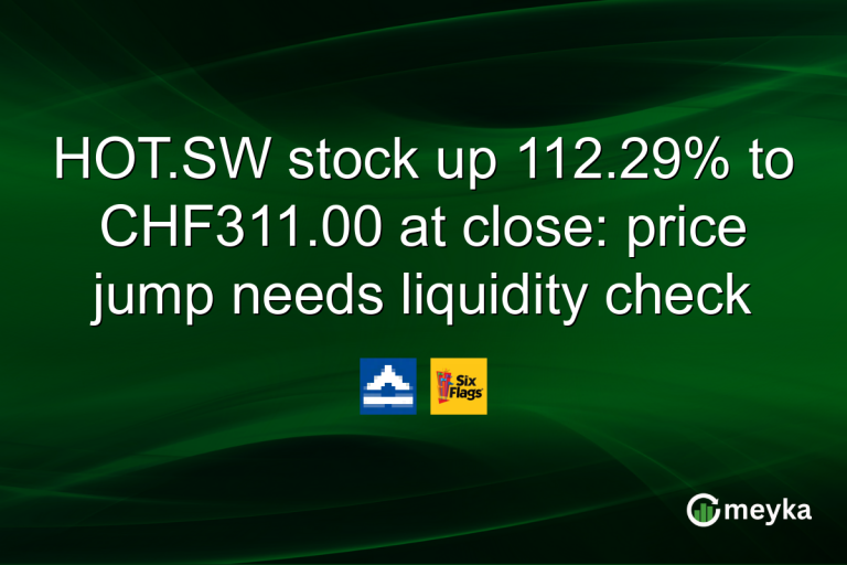 HOT.SW stock up 112.29% to CHF311.00 at close: price jump needs liquidity check