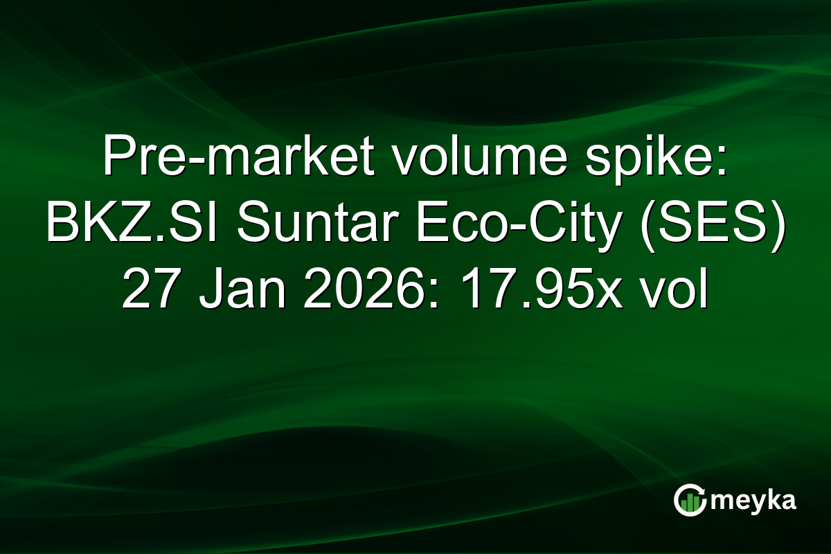 Pre-market volume spike: BKZ.SI Suntar Eco-City (SES) 27 Jan 2026: 17.95x vol