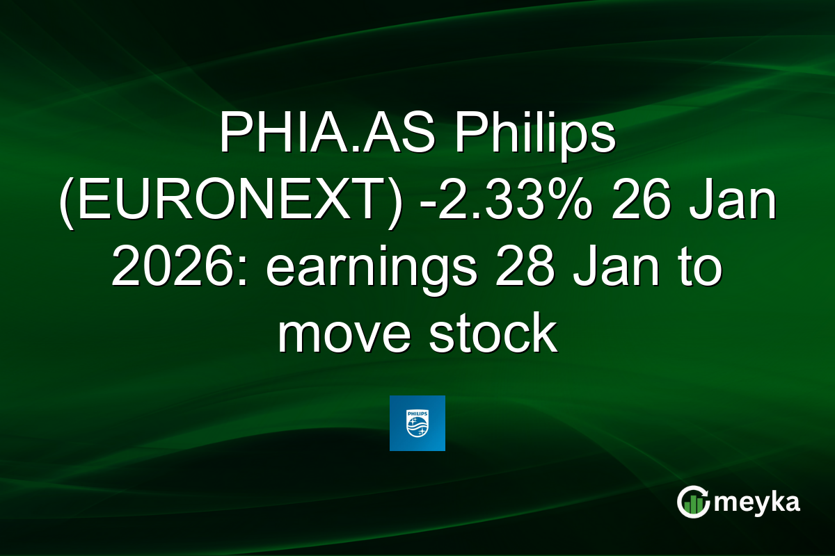 PHIA.AS Philips (EURONEXT) -2.33% 26 Jan 2026: earnings 28 Jan to move stock