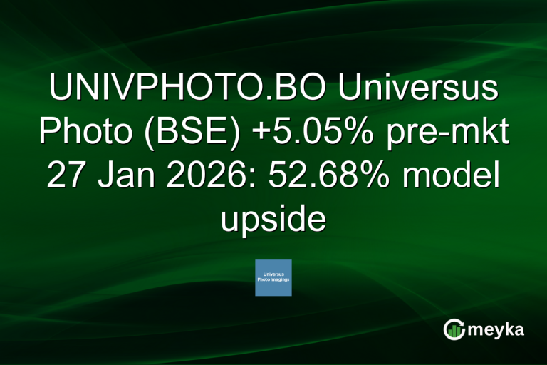 UNIVPHOTO.BO Universus Photo (BSE) +5.05% pre-mkt 27 Jan 2026: 52.68% model upside