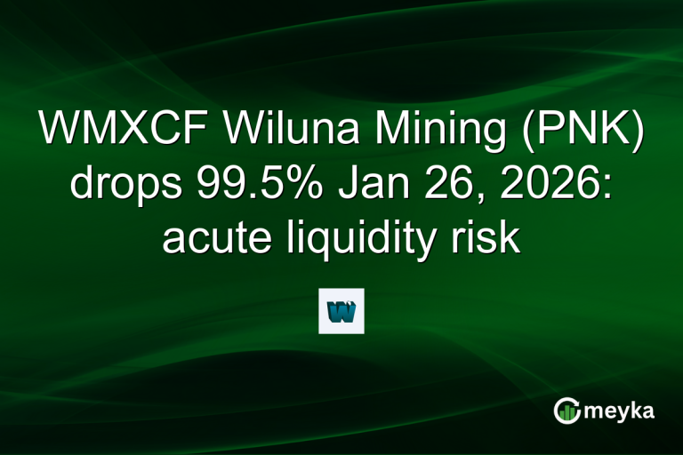 WMXCF Wiluna Mining (PNK) drops 99.5% Jan 26, 2026: acute liquidity risk