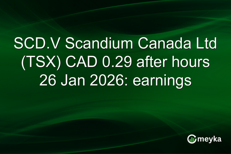 SCD.V Scandium Canada Ltd (TSX) CAD 0.29 after hours 26 Jan 2026: earnings