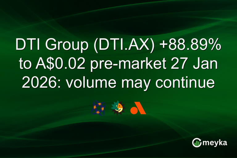 DTI Group (DTI.AX) +88.89% to A$0.02 pre-market 27 Jan 2026: volume may continue