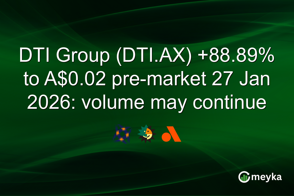 DTI Group (DTI.AX) +88.89% to A$0.02 pre-market 27 Jan 2026: volume may continue